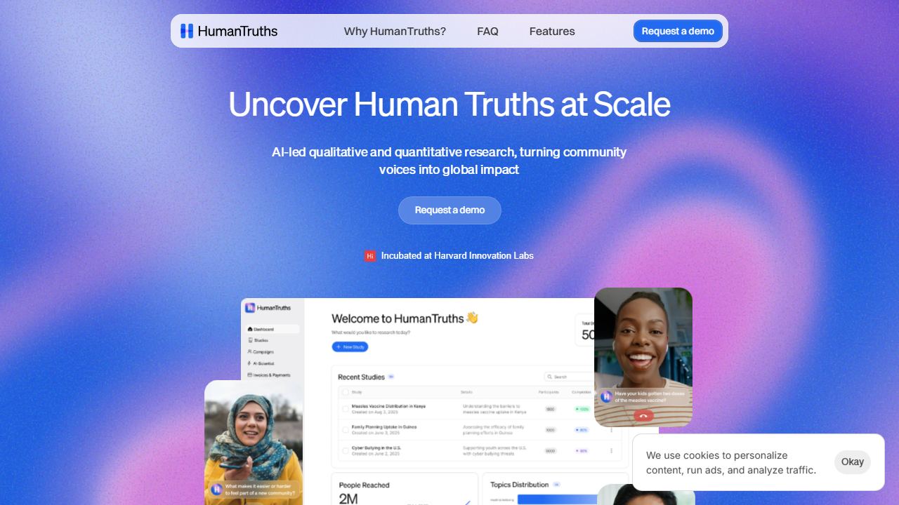 HumanTruths 메인 페이지 캡처