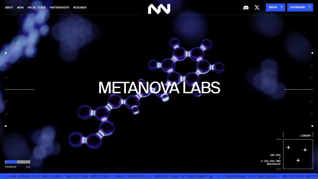 Metanova-labs 메인 페이지 캡처